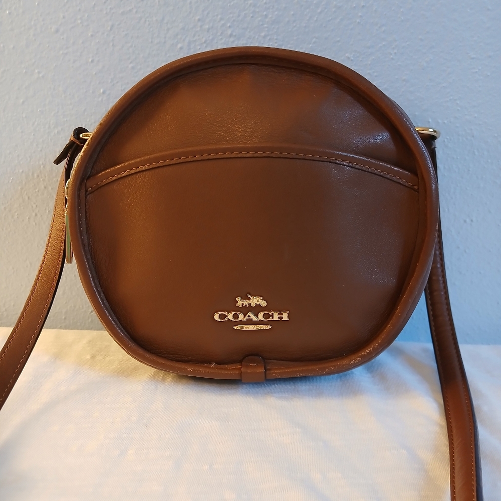 Vintage Coach Canteen Brown Leather Crossbody Bag